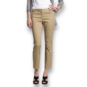 J Crew Womens Cafe Capri Pant Sz 8 Tan Cropped Chino Coastal Minimalist Preppy